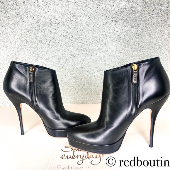 Gucci Black leather ankle boots booties size 40 - Picture 3 of 8